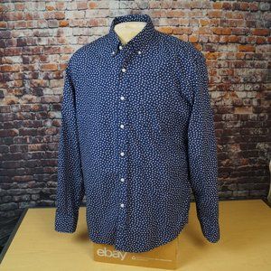 J Crew Slim Fit Cotton Floral Daisy Button Down Casual Dress Shirt Mens L Large